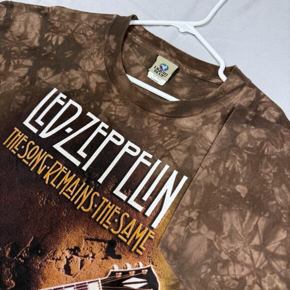 VTG Liquid Blue Led Zeppelin The Song Remains The Same Single Stitch T-shirt XL - Picture 3 of 6